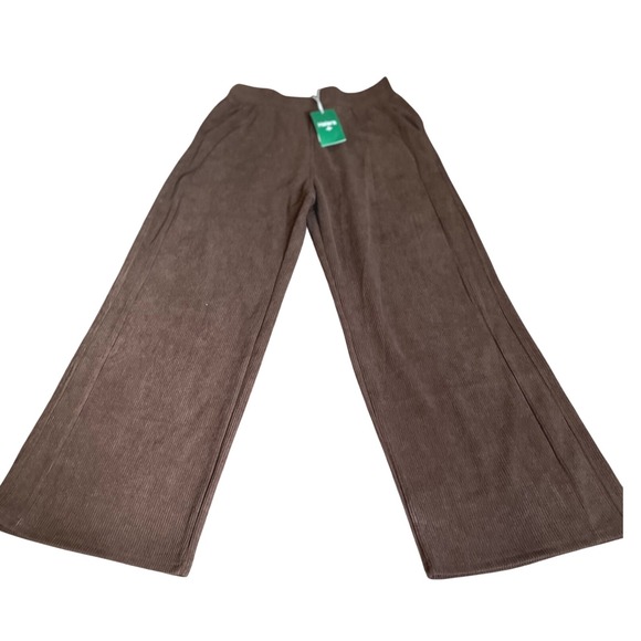 Halara Corduroy Wide Leg Pants Womens Brown Medium Casual Comfy New - Picture 1 of 11